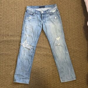 Rock and republic distressed low rise boot cut jeans